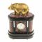 Часы из натурального камня с бронзовым литьем "Медведь"