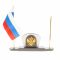 Визитница с гербом и флагом России камень мрамор