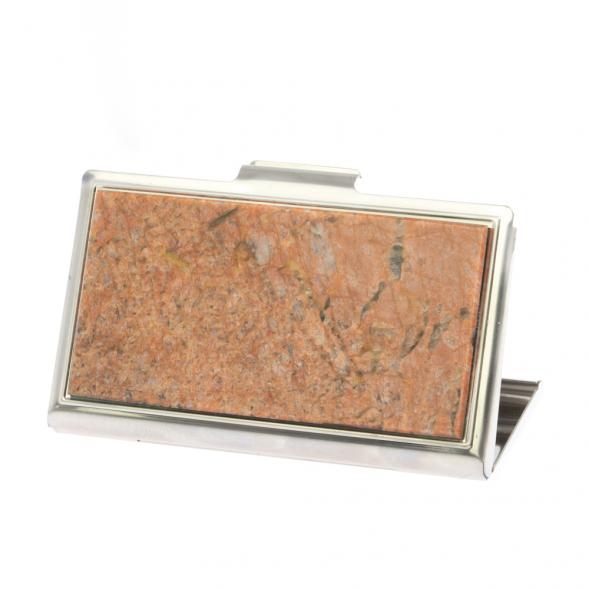 Карманная визитница из камня пегматит 126720