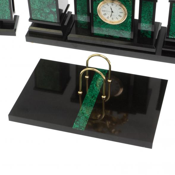 Настольный набор &amp;quot;Георгий Победоносец&amp;quot; из малахита 126955