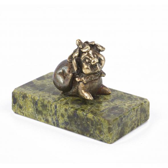 Статуэтка из бронзы и змеевика&amp;quot;Фунтик&amp;quot; 117918