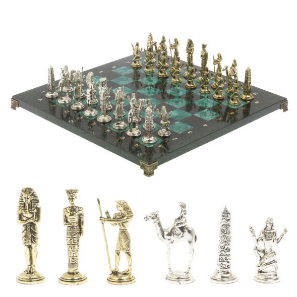 Шахматы сувенирные &amp;quot;Древний Египет&amp;quot; доска 40х40 см шабровский змеевик 127269