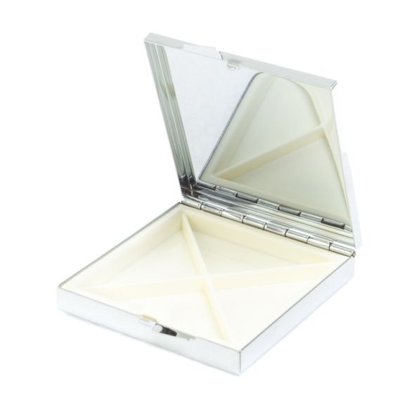 Таблетница на 4 отделения из тигрового глаза цвет серебро 127348