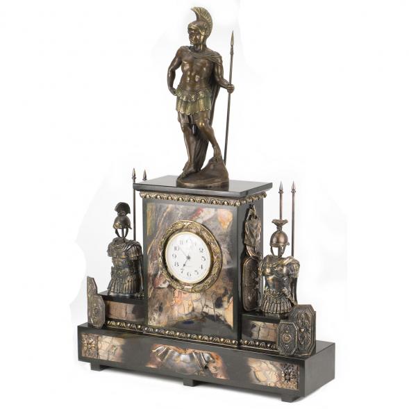 Интерьерные часы из яшмы с бронзой &amp;quot;Спартанец&amp;quot; 175370