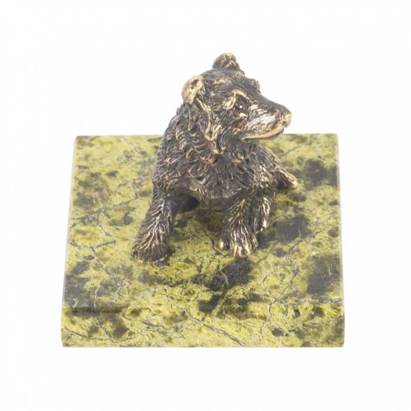 Статуэтка из бронзы и змеевика &amp;quot;Собачка средняя №3&amp;quot; 118753