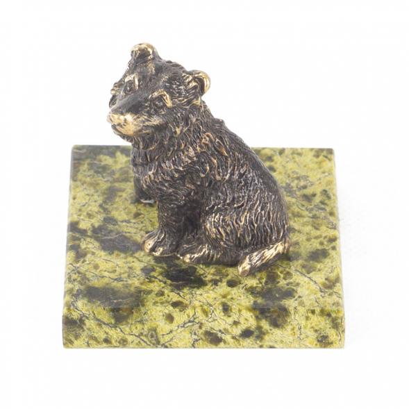 Статуэтка из бронзы и змеевика &amp;quot;Собачка средняя №3&amp;quot; 118753