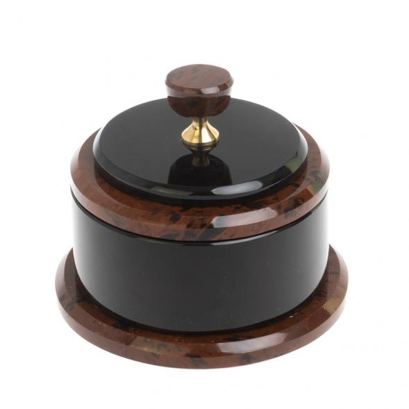 Шкатулка круглая из обсидиана 9,5х9,5х9,5 см 127667