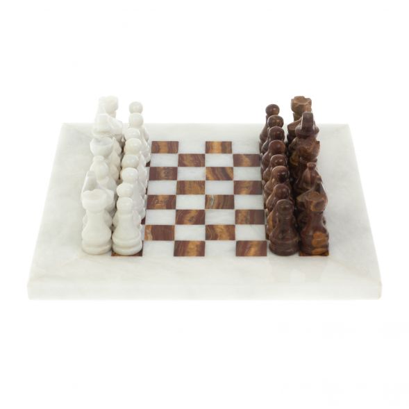 Каменные шахматы &amp;quot;Сувенирные&amp;quot; мрамор, оникс доска 20х20 см 128894