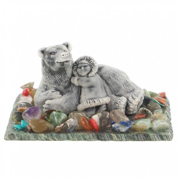 Сувенир из мрамолита &amp;quot;Девочка с медведем&amp;quot; 120257