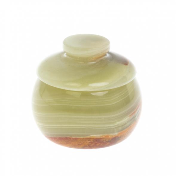 Шкатулка из зелено-коричневого оникса 5,5х5,5х5 см (2,5) 129744