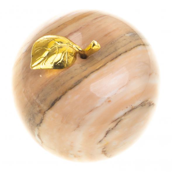 Сувенир &amp;quot;Яблоко&amp;quot; большое камень мрамор 8,5х9,5 см  / сувенир из камня / яблоко декоративное / сувенир настольный