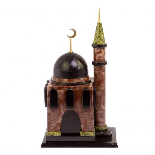 Часы &amp;quot;Мечеть&amp;quot; из камня лемезит, долерит, змеевик 125205