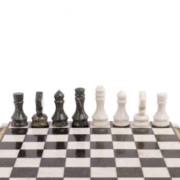 Шахматы &amp;quot;Вензеля&amp;quot; доска 42х42 см из мрамора и змеевика 126342