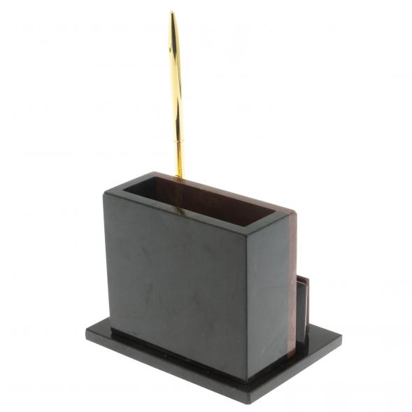 Карандашница с визитницей из камня лемезит 117258