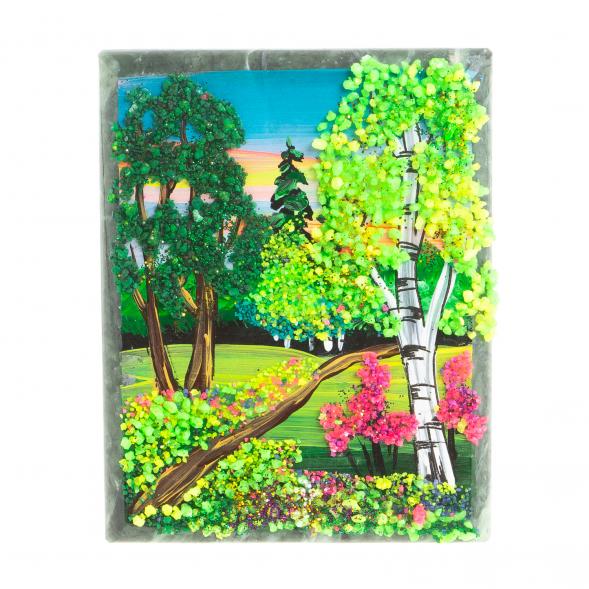 Настольное панно из камня &amp;quot;Лето&amp;quot; 7,5х10 см 117433