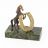 Статуэтка в подарок "Конь на дыбах с подковой на удачу" из бронзы и камня