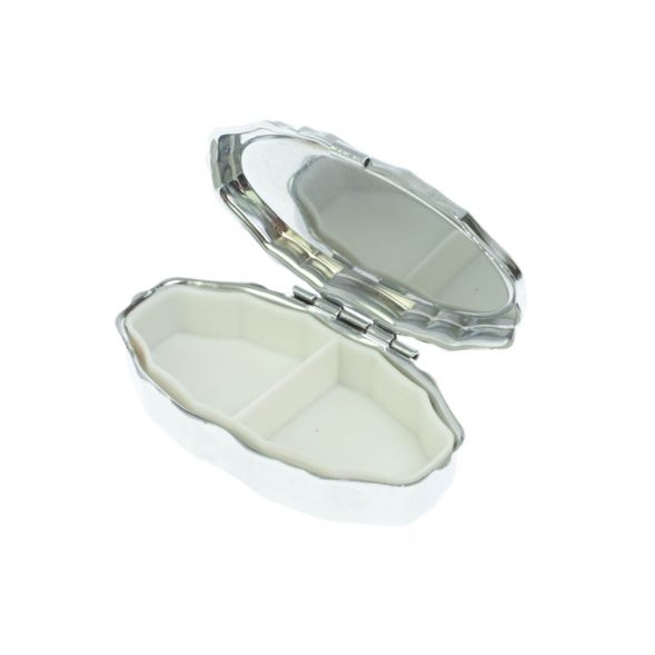 Таблетница эллипс на 2 отделения камень тигровый глаз 6х3,5х2 см 128525