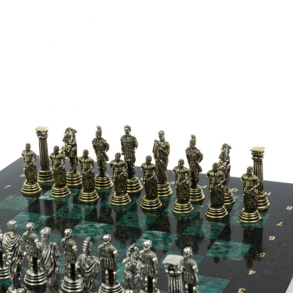 Шахматы &amp;quot;Римские легионеры&amp;quot; доска 32х32 шабровский змеевик 128971