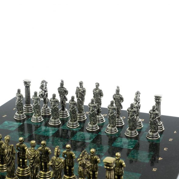 Шахматы &amp;quot;Римские легионеры&amp;quot; доска 32х32 шабровский змеевик 128971