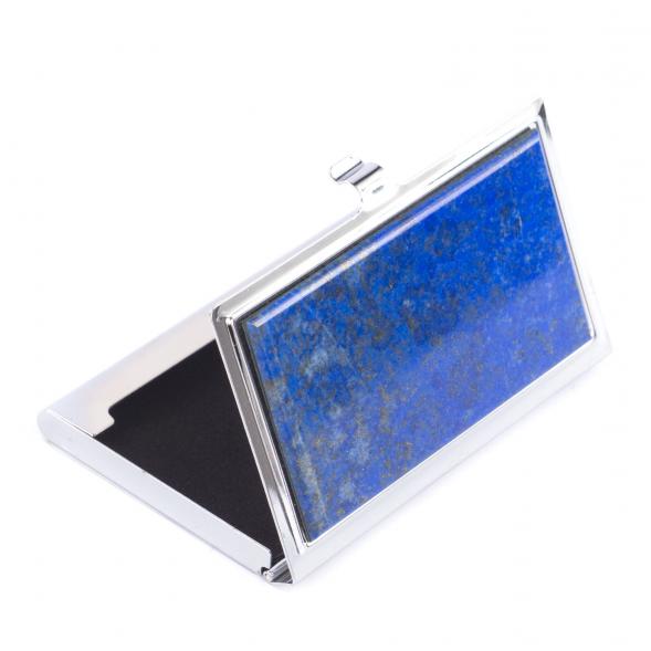 Карманная визитница из камня лазурит цвет серебро 121291