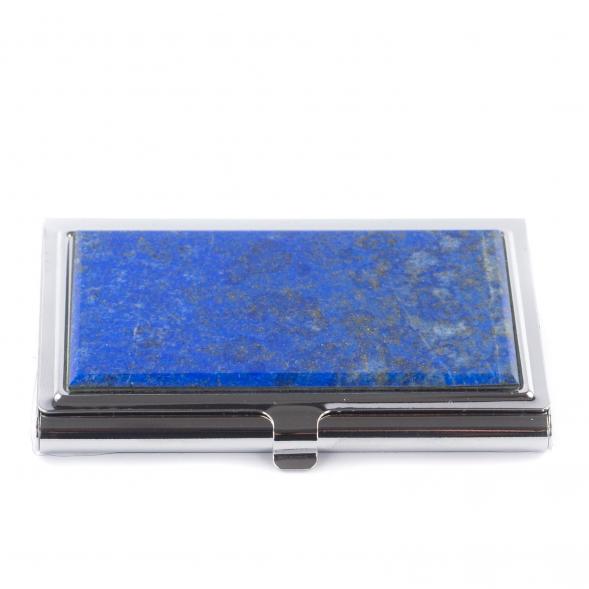 Карманная визитница из камня лазурит цвет серебро 121291