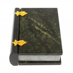 Шкатулка "Книжка" камень змеевик средняя 11x14x4 см