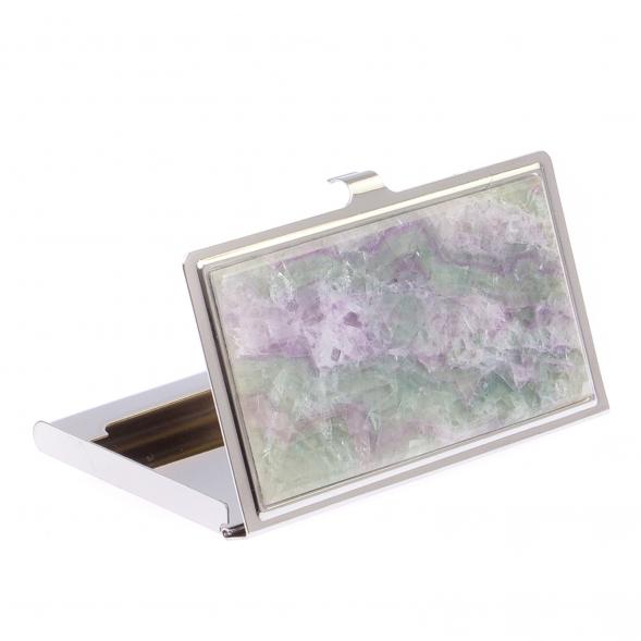 Карманная визитница из флюорита 124614