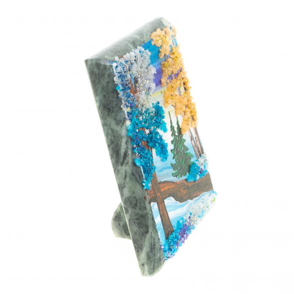 Настольное панно из камня &amp;quot;Зима&amp;quot; 7,5х10 см 117434