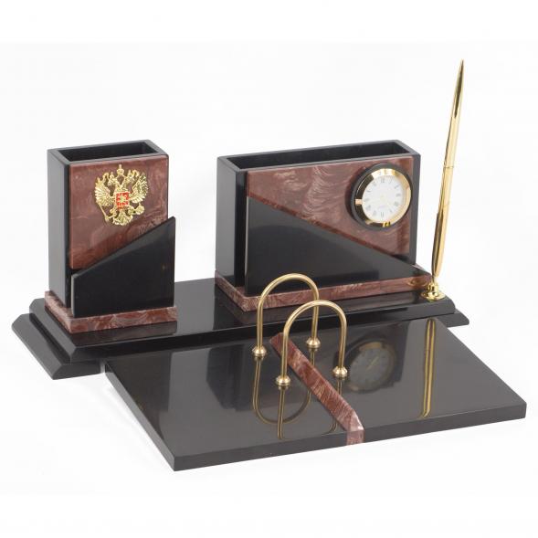 Настольный набор &amp;quot;Кремлевский&amp;quot; камень лемезит долерит 117861