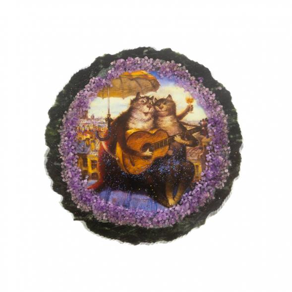 Магнит &amp;quot;Коты-гитаристы&amp;quot; на змеевике 129813