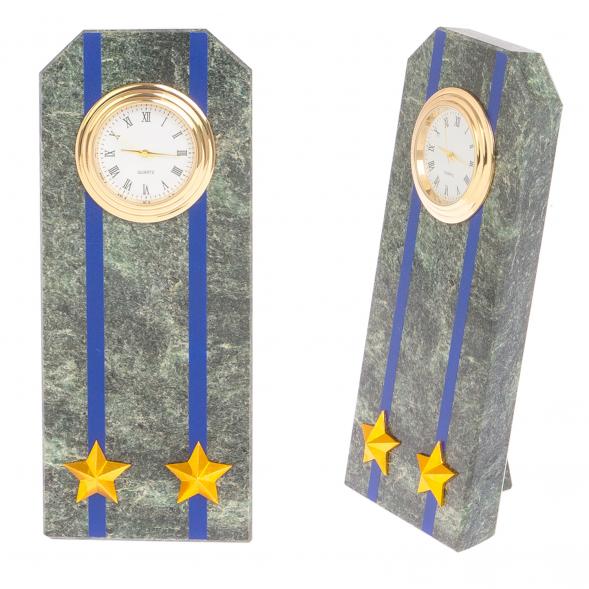 Часы &amp;quot;Погон подполковник ФСБ, ФСО&amp;quot; камень змеевик 122522