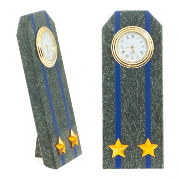 Часы &amp;quot;Погон подполковник ФСБ, ФСО&amp;quot; камень змеевик 122522