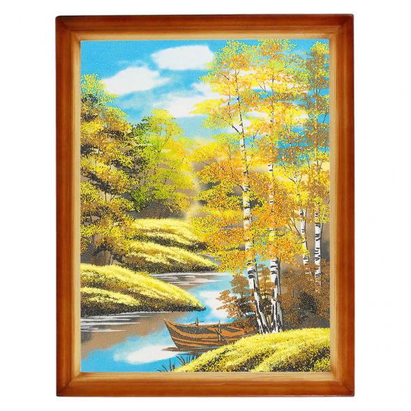 Картина &amp;quot;Осенний пейзаж&amp;quot; багет дерево 36х46 см, каменная крошка 111261