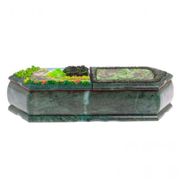 Шкатлука на два отделения &amp;quot;Хозяйка медной горы и ящерицы&amp;quot; 29х11,5х7 см 125440