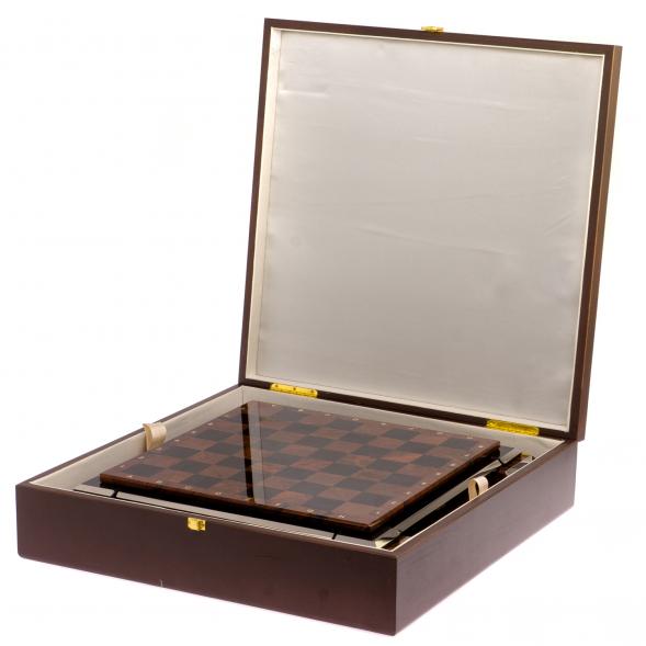 Шахматы из камня обсидиан &amp;quot;Классические&amp;quot; доска 40х40 см 126343