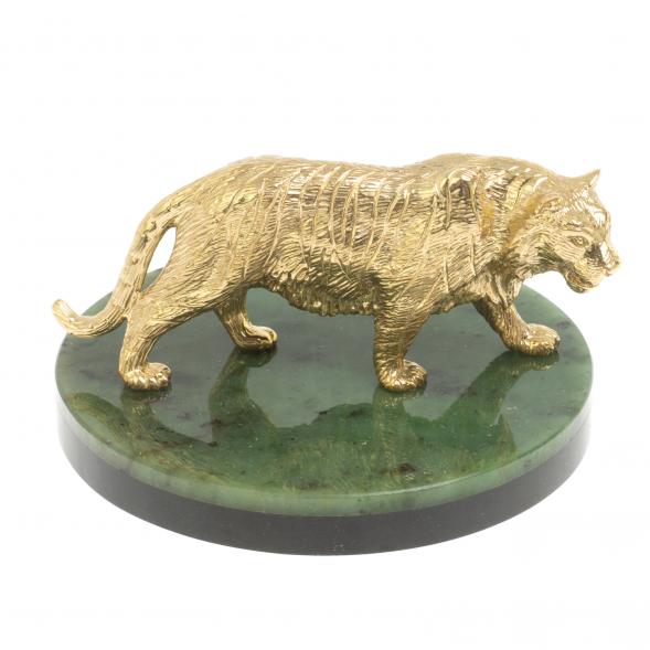 Бронзовая статуэтка &amp;quot;Амурский тигр&amp;quot; на подставке из нефрита 127111