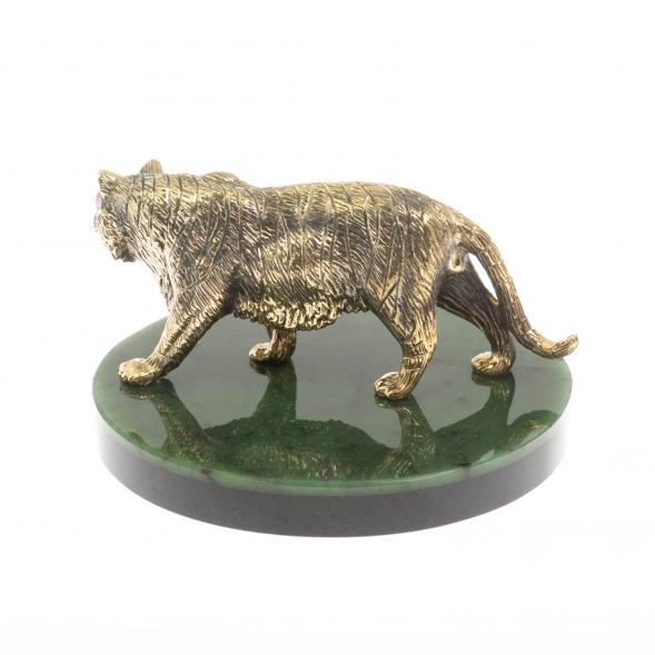 Бронзовая статуэтка &amp;quot;Амурский тигр&amp;quot; на подставке из нефрита 127111