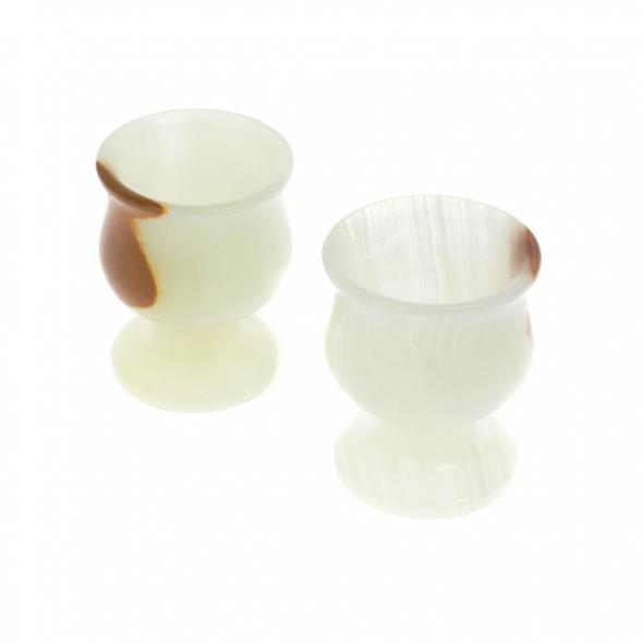 Набор рюмок из белого оникса 15 мл 3,8х4,5 см 2 шт в коробке (1,2х2) 128673