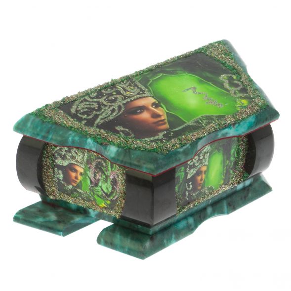 Шкатулка с иллюстрацией &amp;quot;Хозяйка медной горы&amp;quot; из змеевика 20х10х8 см 128896