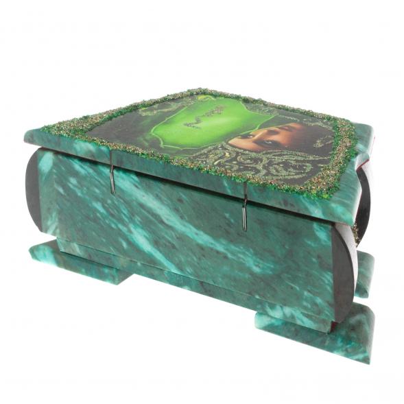 Шкатулка с иллюстрацией &amp;quot;Хозяйка медной горы&amp;quot; из змеевика 20х10х8 см 128896