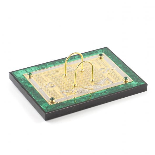 Письменный набор &amp;quot;Фемида&amp;quot; камень малахит Златоуст 121202