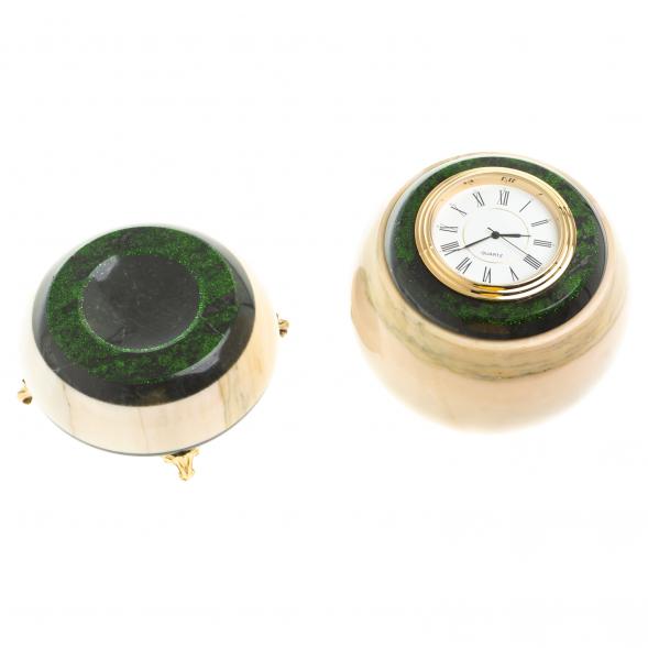 Настольные часы &amp;quot;Шар Антистресс&amp;quot; из мрамора 10,5см на подставке 123703