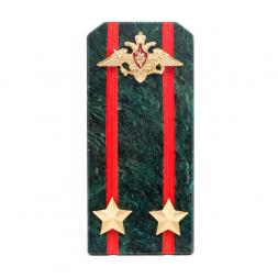 Сувенир "Погон Подполковник ВС" камень змеевик
