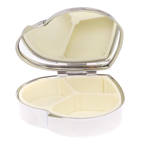 Таблетница &amp;quot;Сердце&amp;quot; на 3 отделения камень амазонит цвет серебро 125904