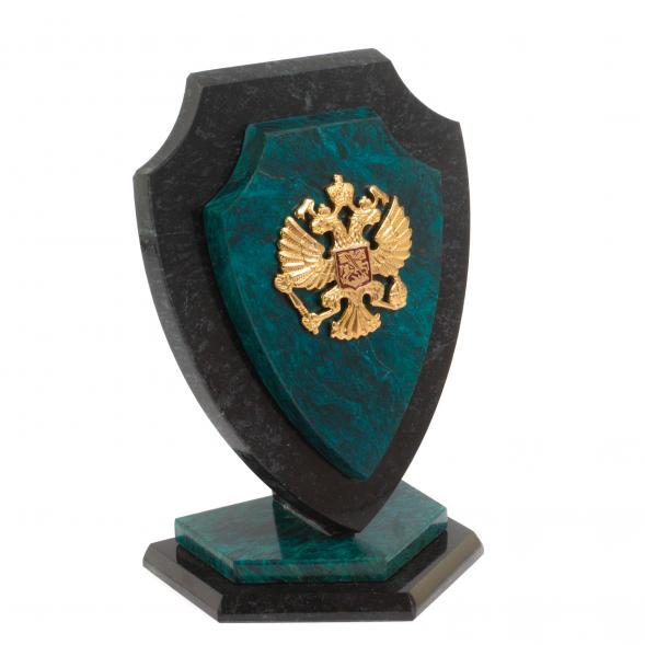 Сувенир &amp;quot;Щит с гербом России&amp;quot; камень змеевик 11х7х16 см 126801