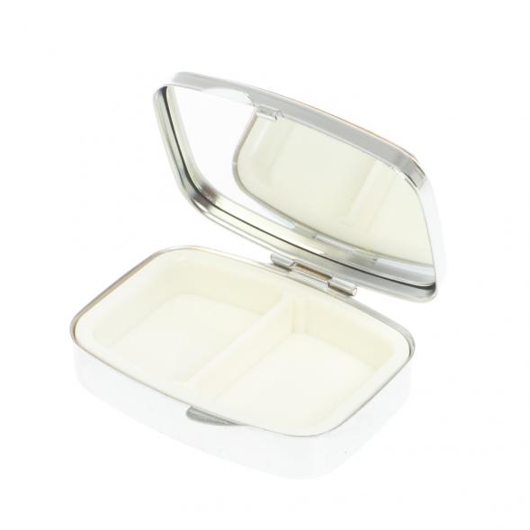 Таблетница на 2 отделения камень тигровый глаз цвет серебро 127187