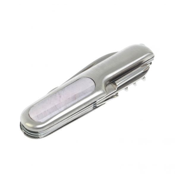 Нож мультитул складной 7 в 1 с камнем кунцит 128052