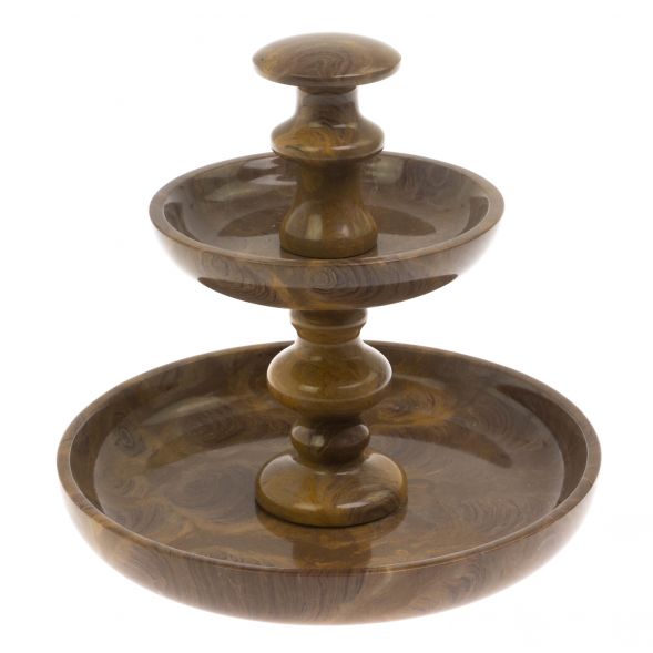 Ваза для фруктов из рифейского мрамора 17х17х15,5 см 129042