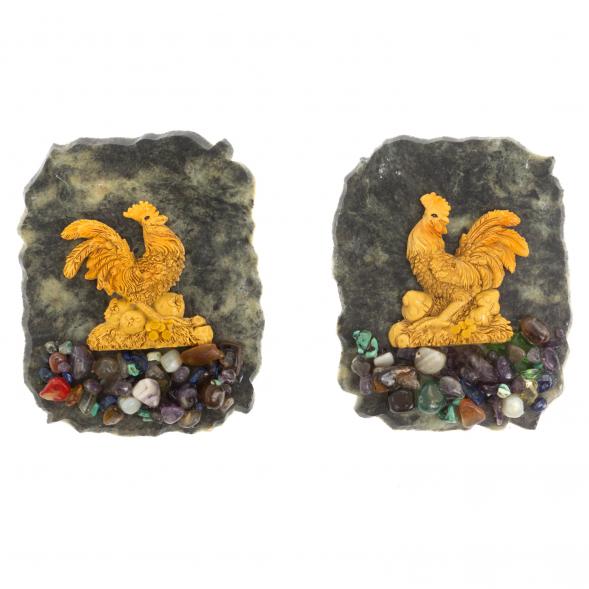 Магнит &amp;quot;Петух&amp;quot; в ассортименте камень змеевик 129815