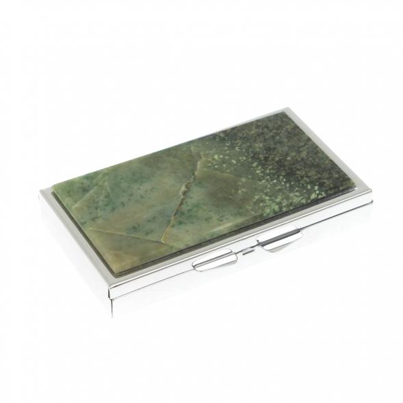 Таблетница на 3 отделения камень жадеит цвет серебро 129890